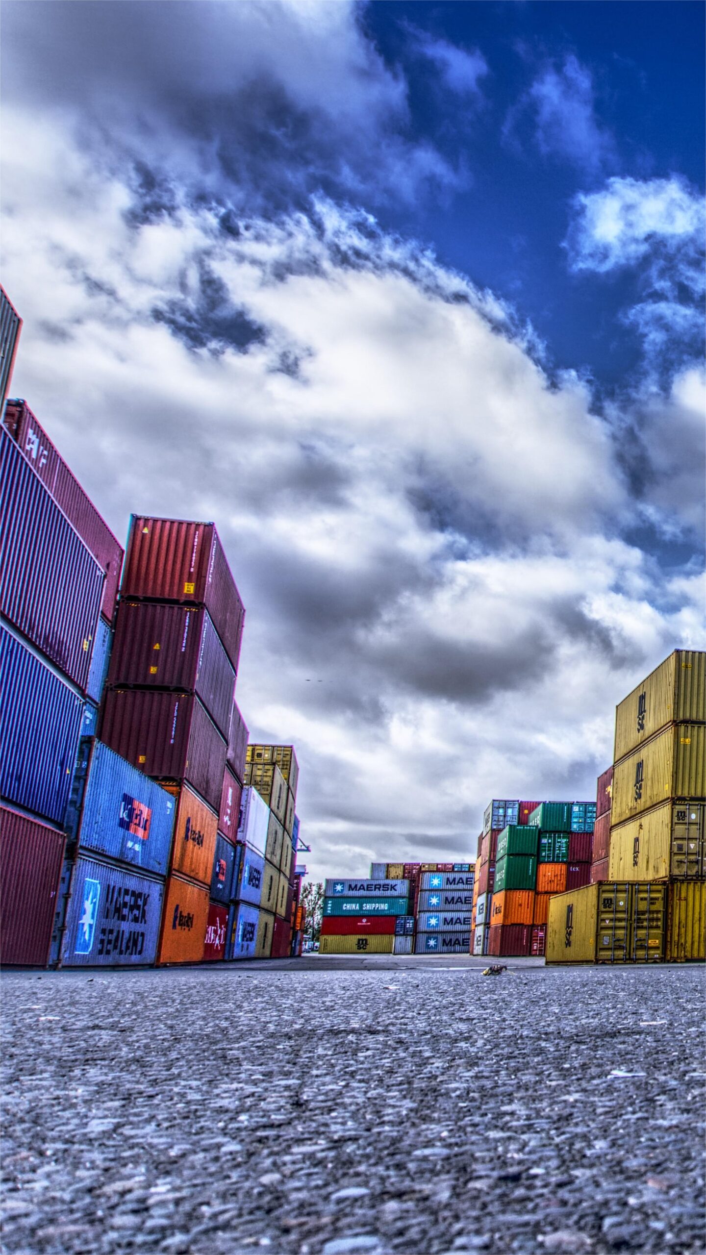 Container ship transporting goods from China to Poland