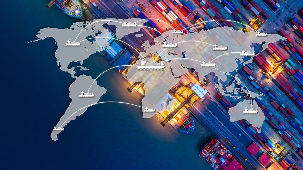 Comparison of shipping containers at a major Chinese port for European export