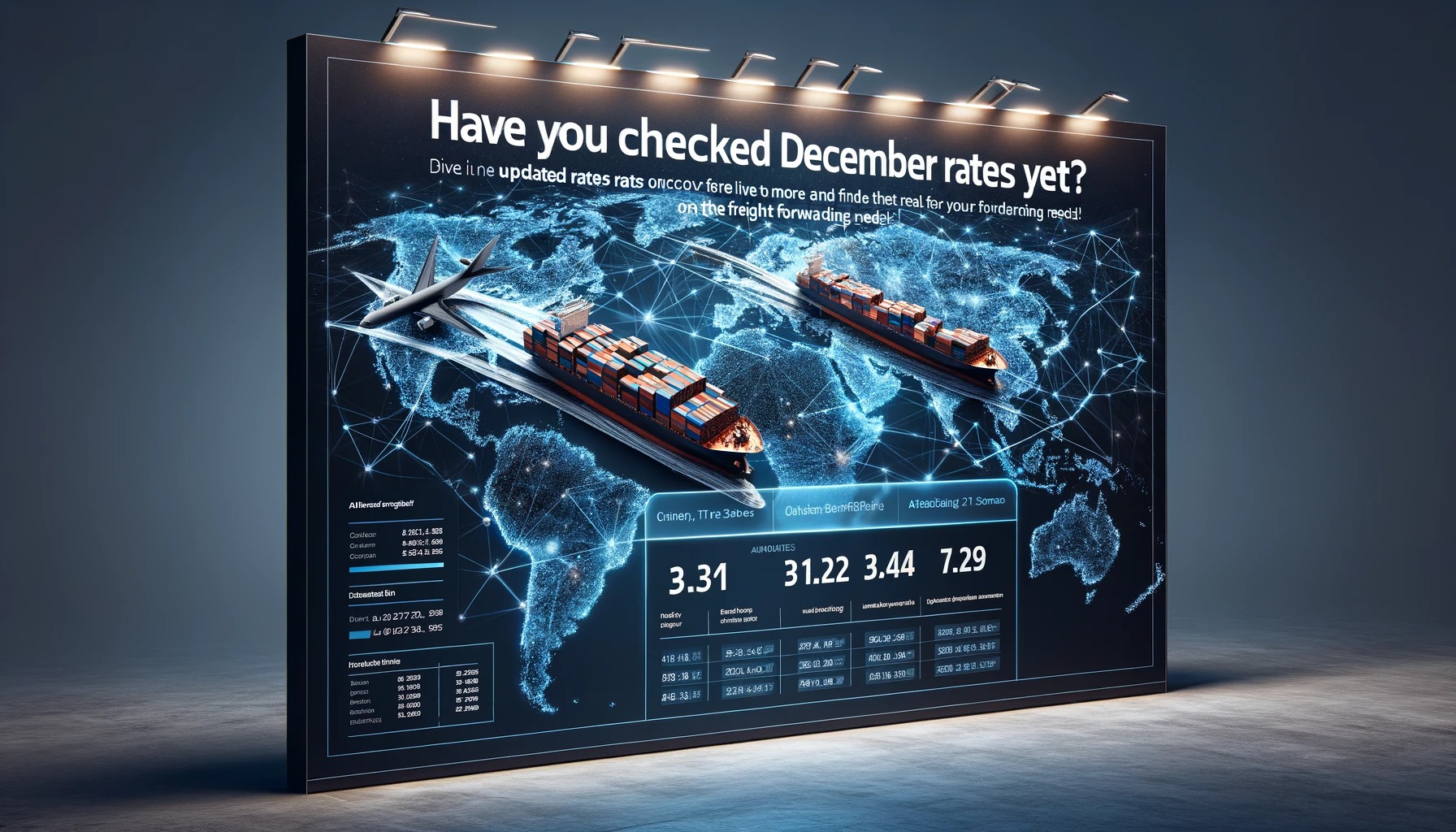 Comparison table showing different shipping methods for international logistics