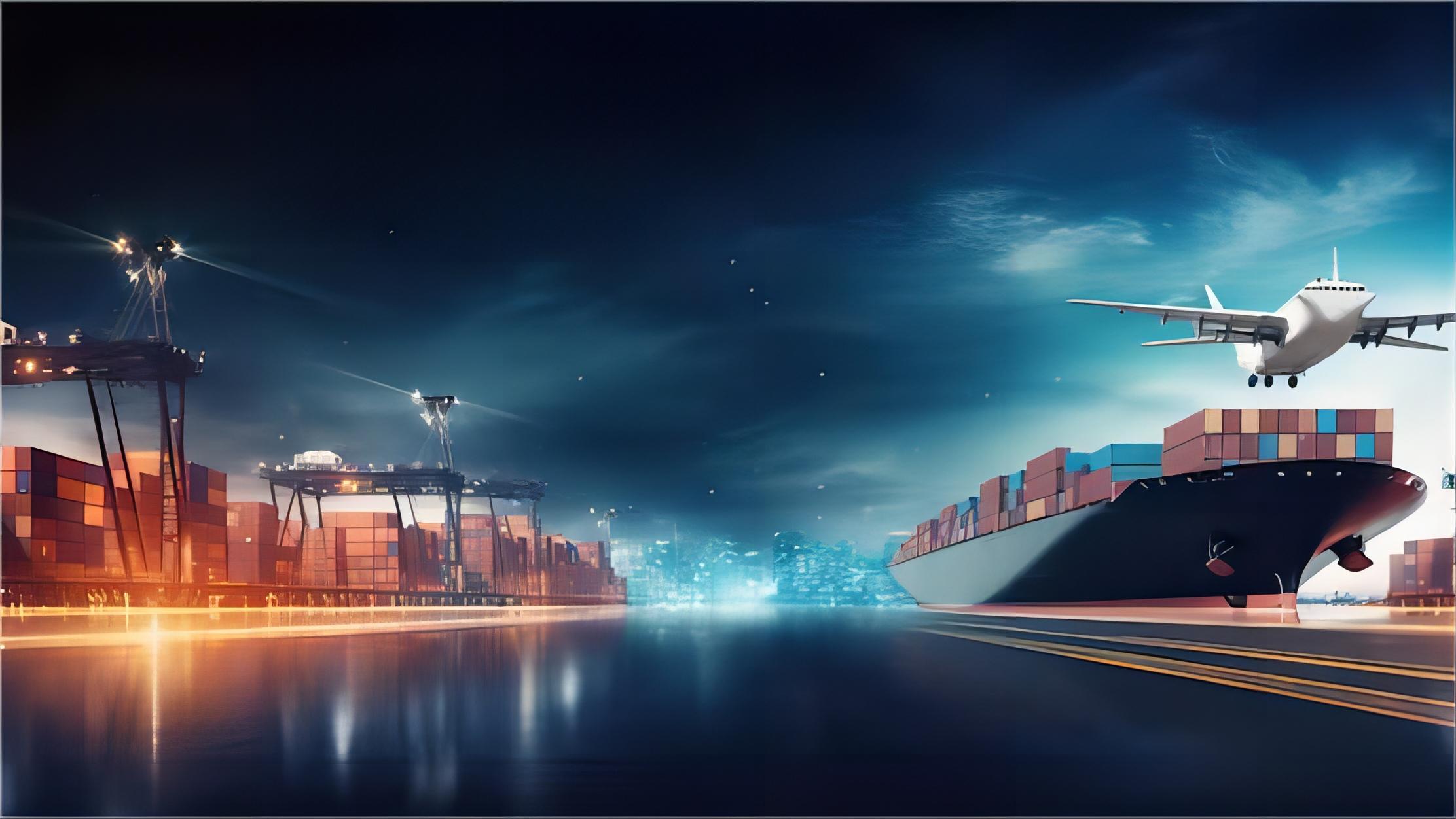 Cargo ship transporting containers from China to Canada
