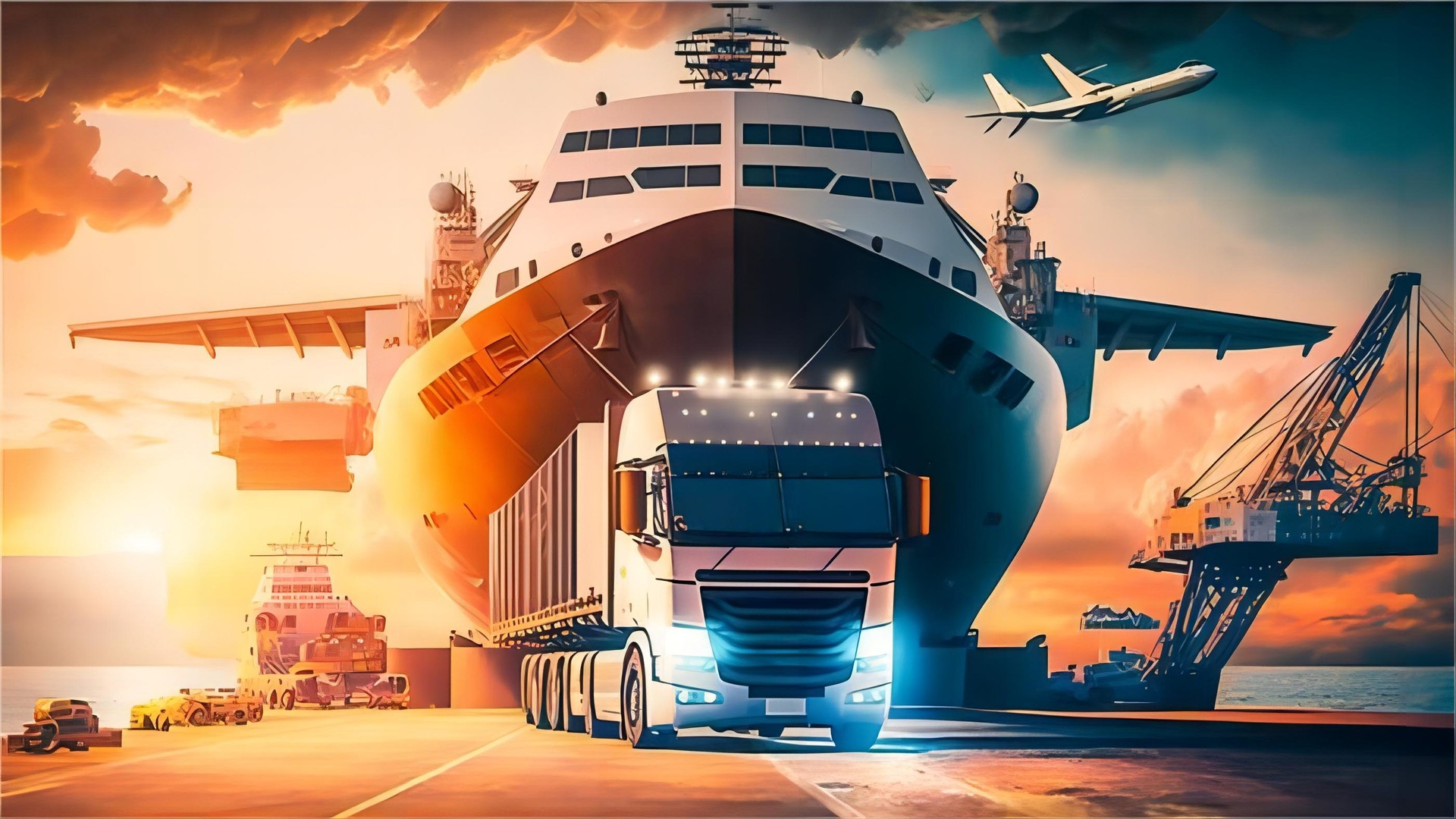 Global logistics network map connecting China and Europe