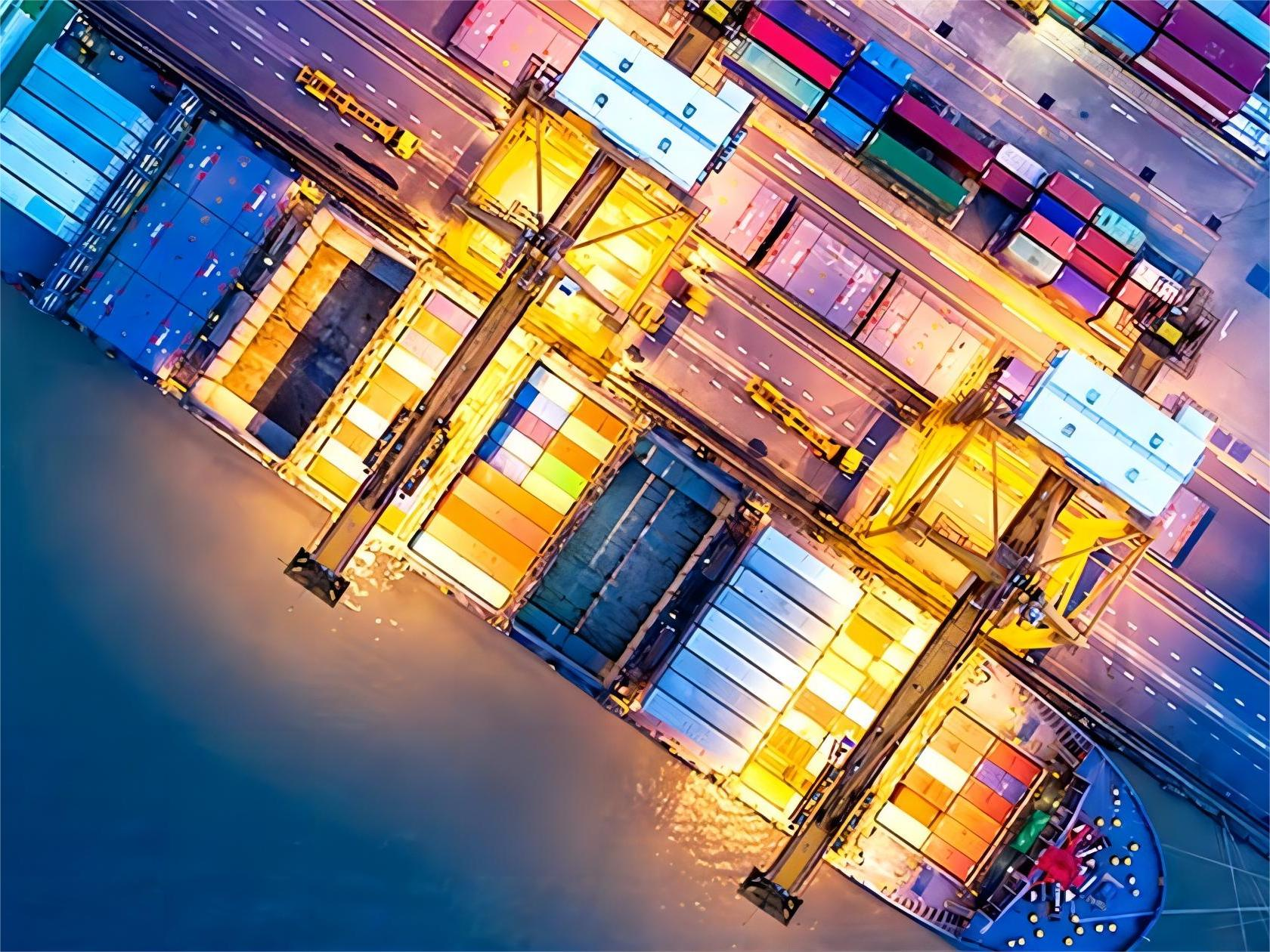 Rail freight train arriving from China to Europe
