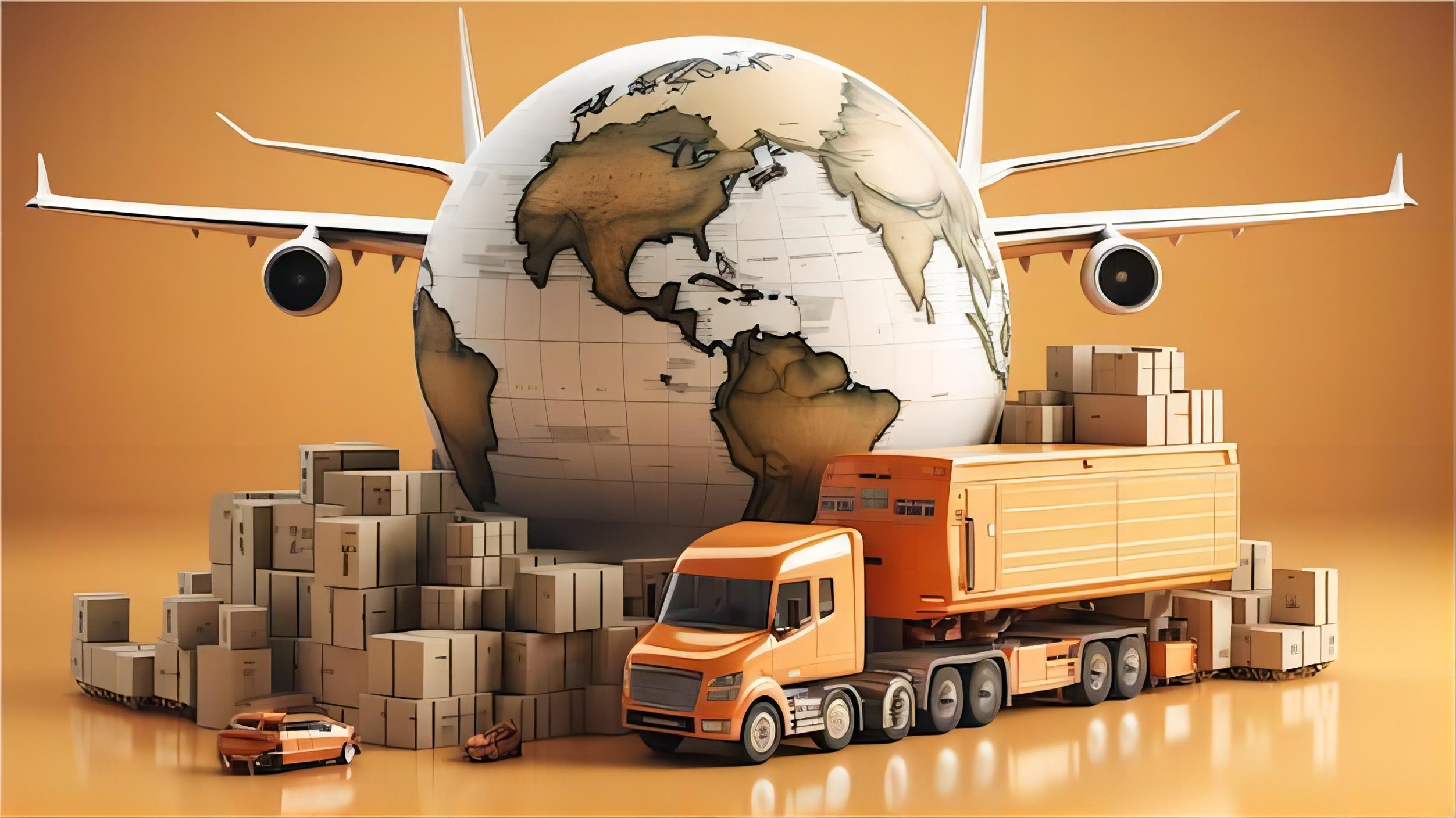 Large container ship transporting goods from China to India