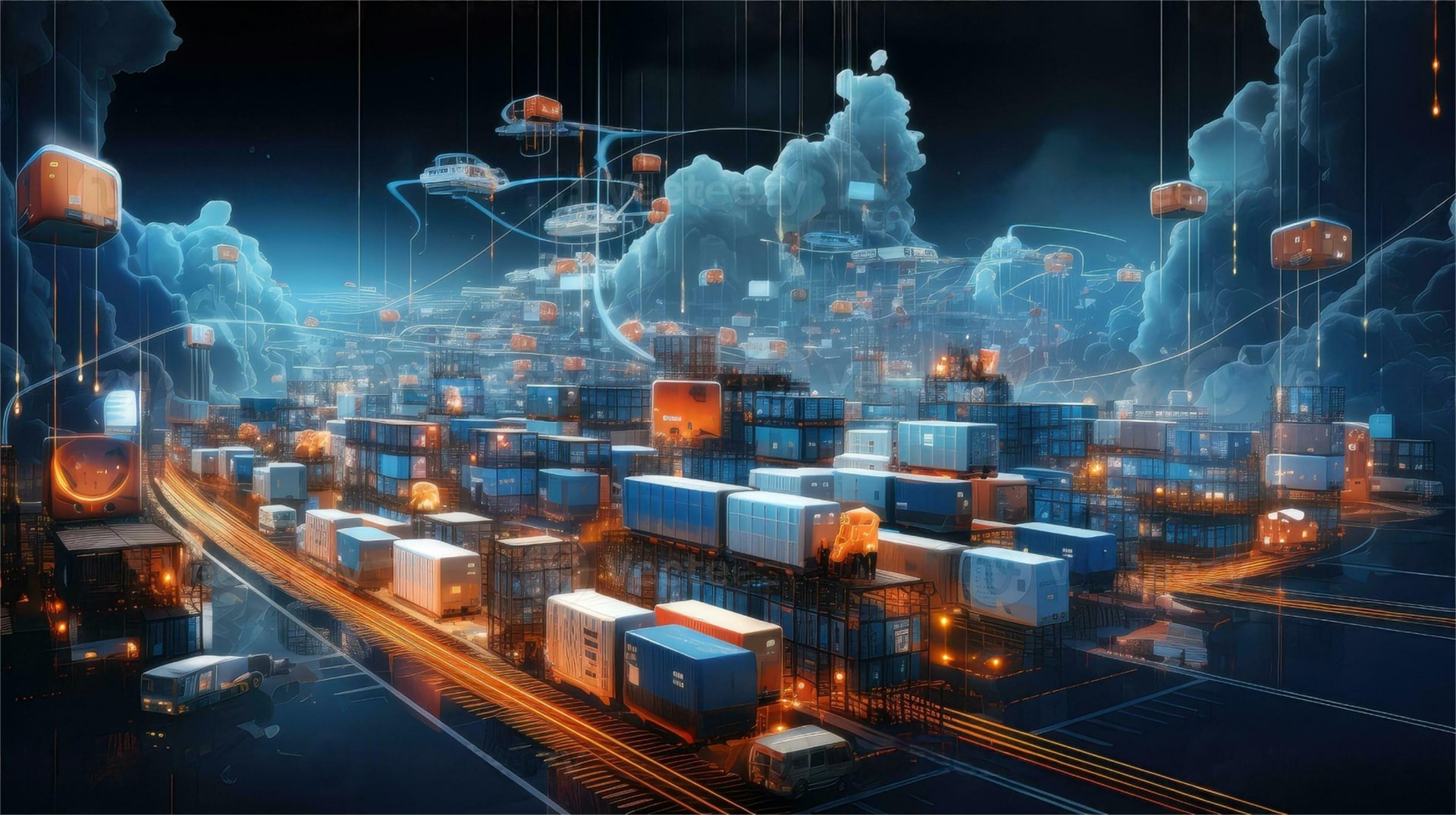 Logistics network map connecting China and UAE ports