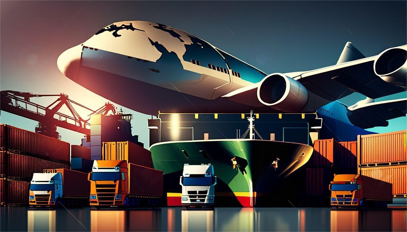 Cargo ship and airplane representing door to door shipping China to Saudi Arabia